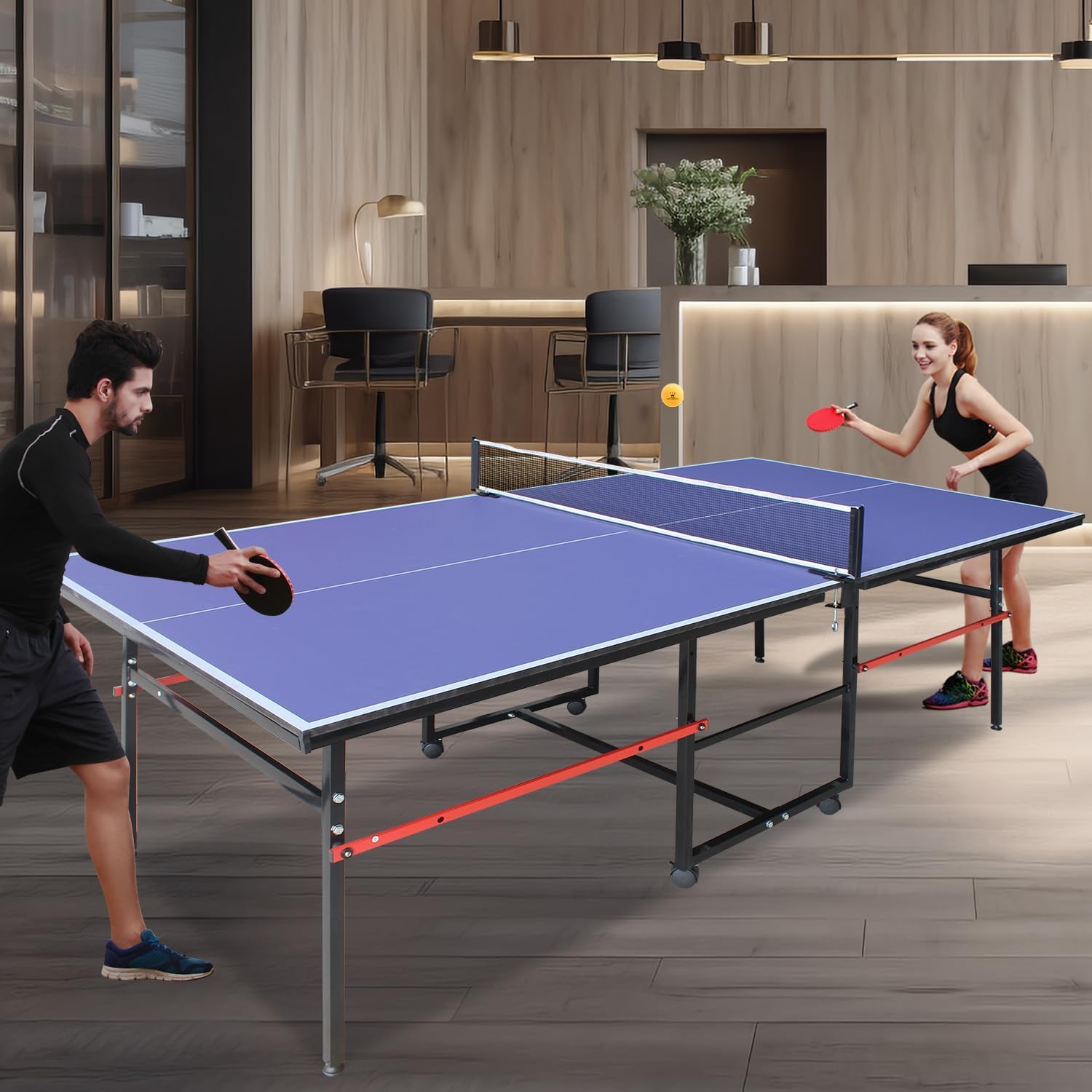 8 ft Portable Ping Pong Table， - Table Tennis Net review and price