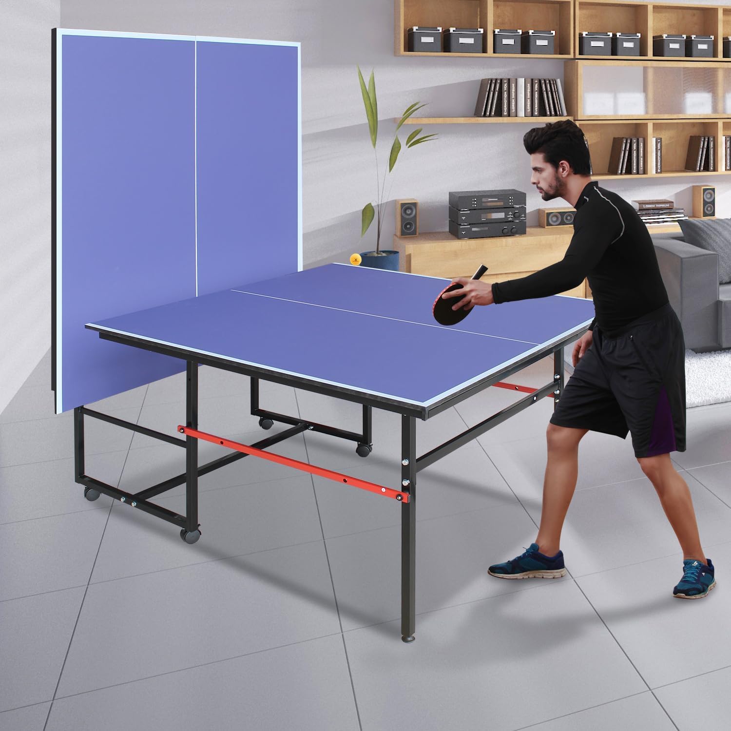 8 ft Portable Ping Pong Table， - Table Tennis Net review and price
